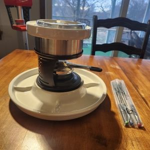 Ceramic Fondue Pot Set for Cheese Chocolate and dips